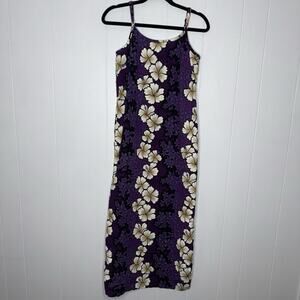Hilo Hattie Vintage Women’s Hawaiian Hibiscus Floral Maxi Dress Purple Size 12